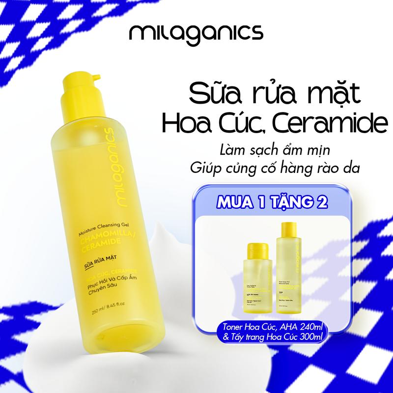 MUA 1 TẶNG 2 Sữa Rửa Mặt Hoa Cúc Ceramide Dịu Nhẹ Cấp Ẩm Chuyên Sâu Giúp Làm Sạch Da Mụn Củng Cố Hàng Rào Bảo Vệ Da Mềm Mịn