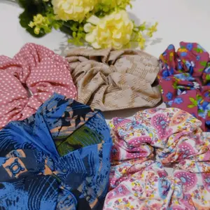 Ikat Rambut Ala Korea Style Wanita Korea Hijab Fashion Aksesoris Scrunchie Free Zipper