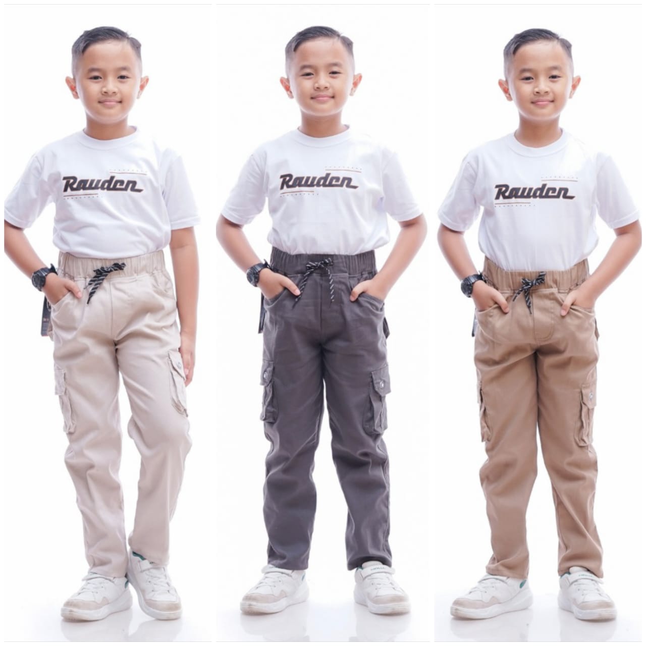 (Rauden) Celana Panjang Anak Cargo Umur 3-15 Tahun Kain Tuwill Sretich Premiyum / Celana Panjang Anak Murah Model Cargo Premiyum Qualitiy   | KAIN TWILL STRECH Fashion cargo  anak import celana chinos anak laki laki