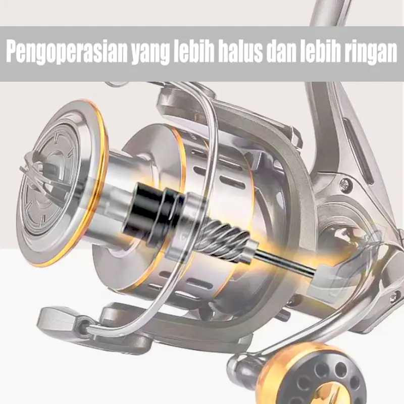 reel pancing shijiro p50  power handel joran pancing daido reel pancing putar Spinning Reel mesin poros kawat logam gulungan umpan Rasio kecepatan5.2:1 alat Rell Pancing rel pancing power handle 1