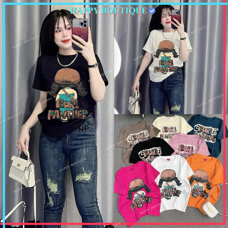 Áo Thun Dáng Vừa Nữ B85 Form 40~60kg Chữ Dập Nổi Vải BORIP Cotton Mềm Mịn Co Dãn 4 Chiều CÔ GÁI IN 2 MẶT Top Women aonuxinh Màu Trắng