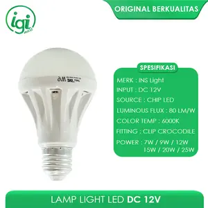 LAMPU LED DC 12V BOHLAM PORTABLE LHT JEPIT AKI BATERAI EMERGENCY TERMURAH BEST SELLER