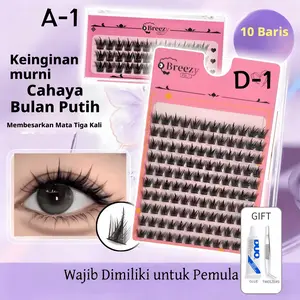 Bulu Mata 3 Langkah Praktis Banget!​​ ​Sudah termasuk Lem + Penjepit. Cocok untuk pemula!​ Bulumata