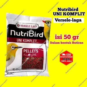 Nutribird uni komplet 50gr pakan burung pleci versele laga butiran harum