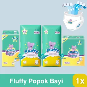 Promo!!! FLUFFY Popok Bayi Tipe Celana Size S 40, M 30, L 26, XL - popok bayi