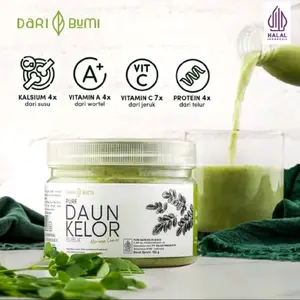 Dari Bumi Moringa Bubuk Kelor MT Bubuk 200 Gram Original Gula Kaya Kalsium Vitamin A C & Protein Halal