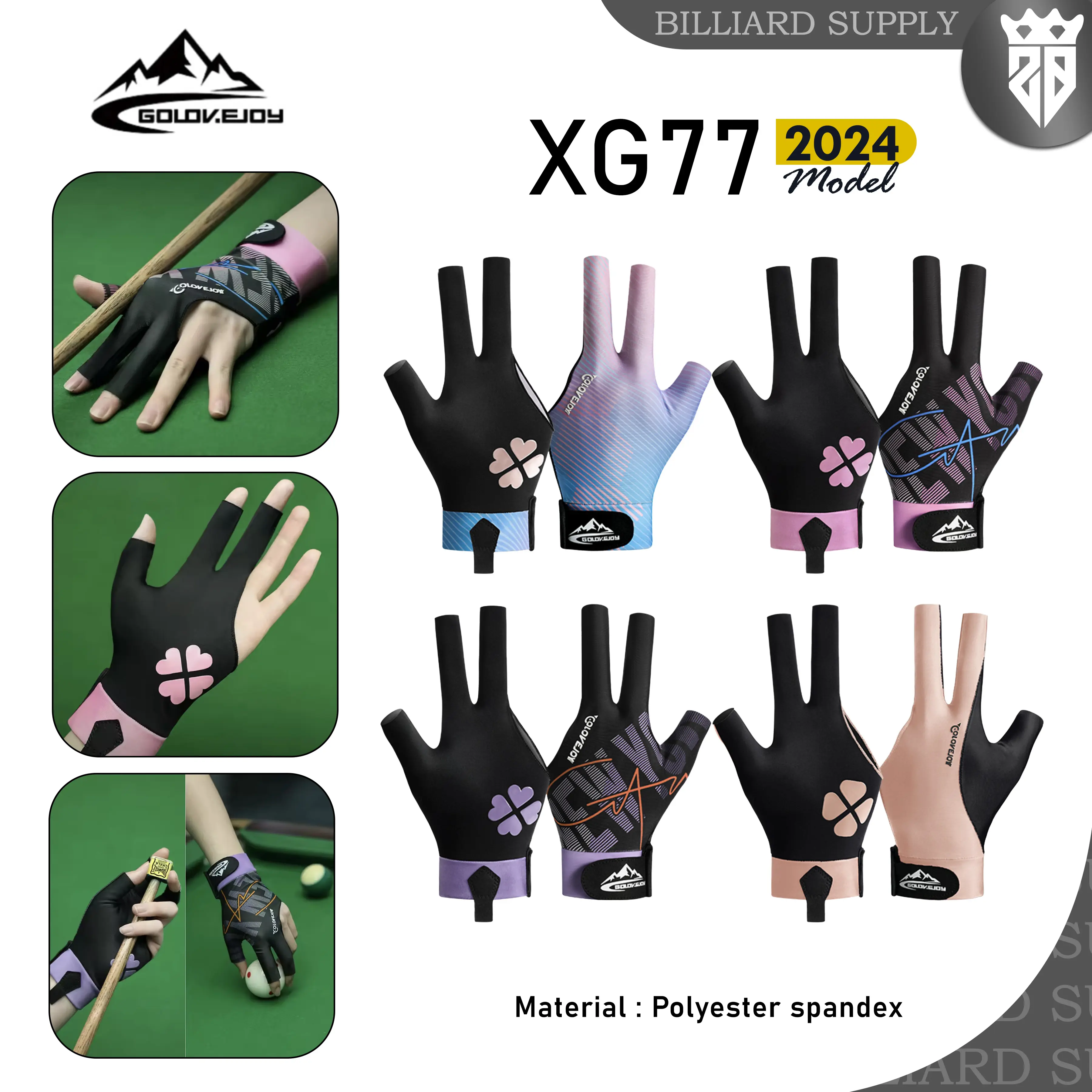 GOLOVEJOY Glove 2024 Female Colors Sarung Tangan Billiard Anti Slip Small Size