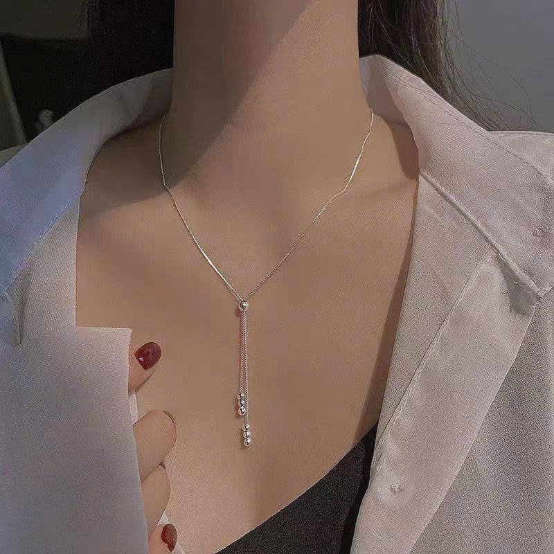  WF098- DÂY CHUYỀN THIẾT KẾ HẠT BI XINH XẮN NHẸ NHÀNG 