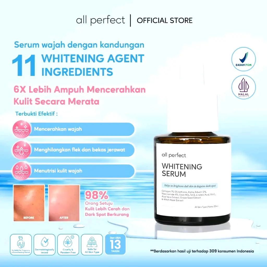 All Perfect Whitening Serum | Serum Pencerah Wajah | 20mL