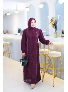 Hanifa - Dress Larisa Gamis Ceruty Babydoll Premium Terbaru Busui Dan Jumbo Adem Motif Elegan Santai Muslimah