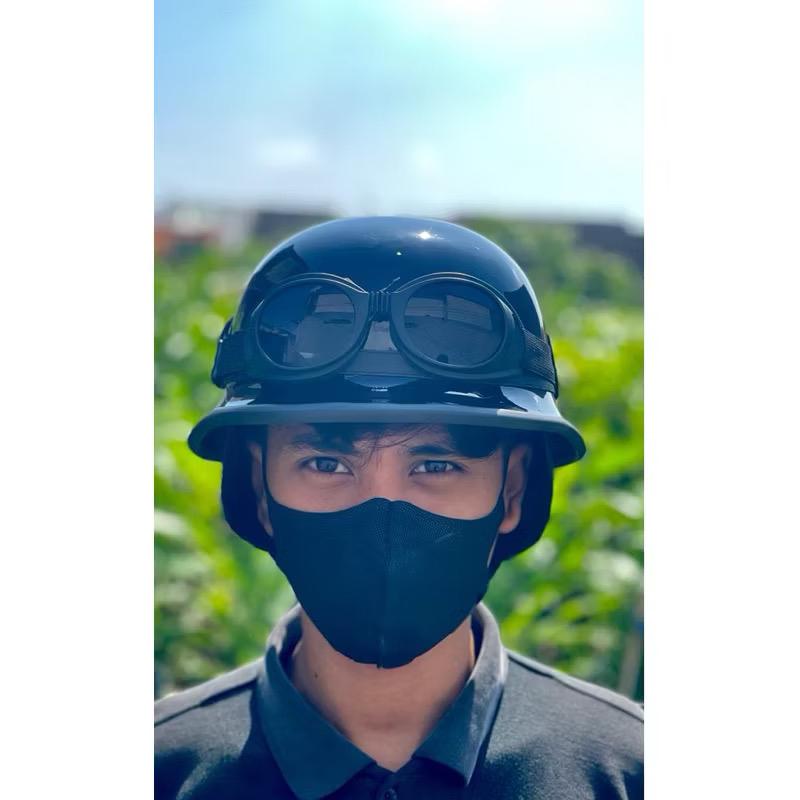 Promo Helm Retro Milenial Nazi Crazy Kombinasi Kacamata untuk