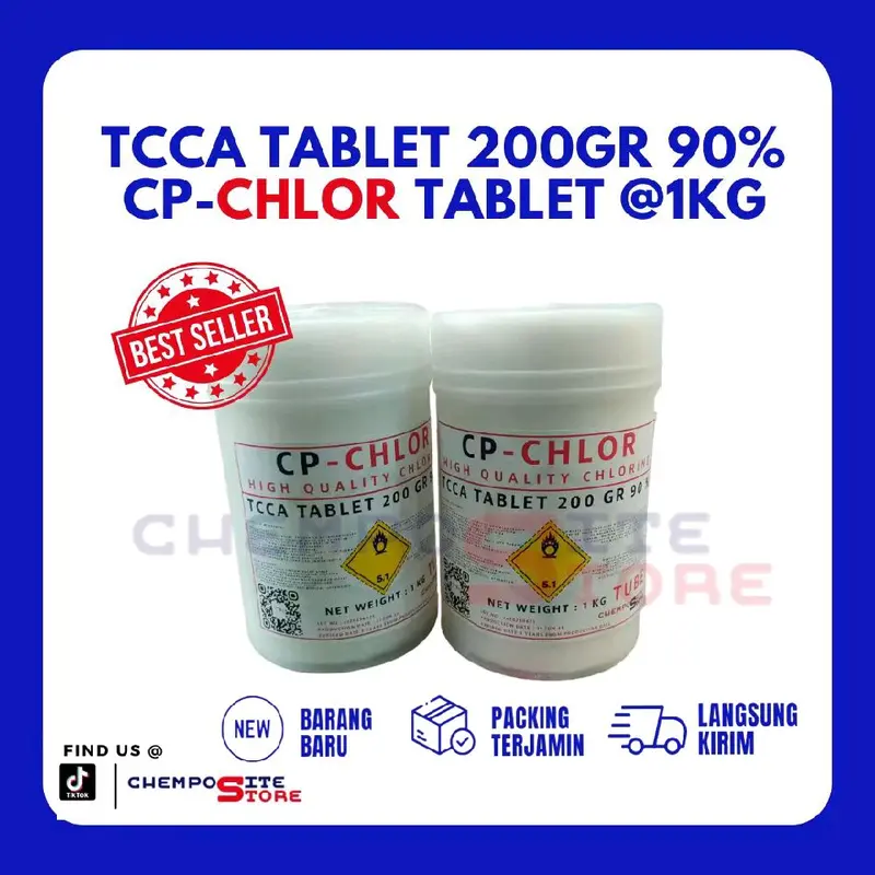 tcca tablet besar chlorine 90% - kaporit desinfectant tablet 200gr 1kg 0