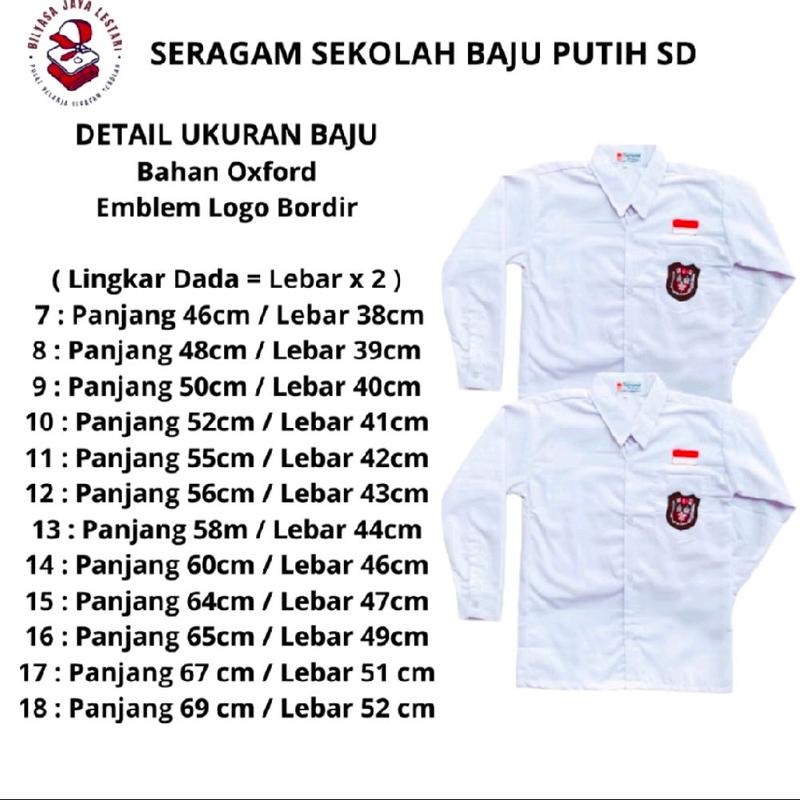 BAJU SERAGAM PUTIH SEKOLAH SD/SMP/SMA/SMK LENGAN PANJANG 4