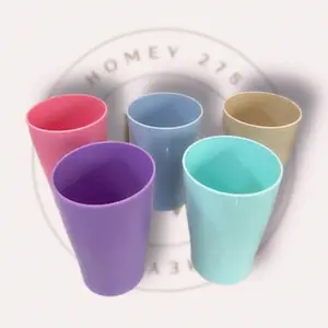 4pcs/set GELAS MINUM 250ML PLASTIK WHEAT STRAW