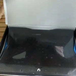 ErgoStand Dudukan Laptop & Bantalan Pendingin 6 Fans LED 14cm Internal Adjustable Height 9-17 Inci Kipas Senyap 15dBA Port USB 4+Mini USB 1 Karet Anti-Selip Aksesoris Komputer Besi Pad Computer