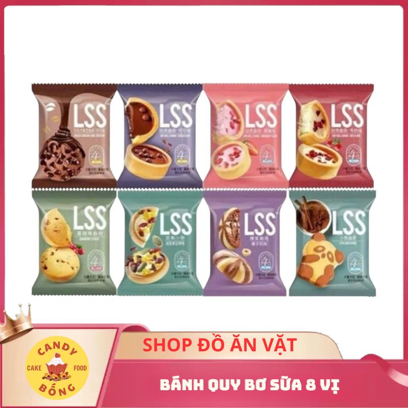 Bánh quy bơ sữa socola LSS MIX 8 vị - Snack Food Sô Cô La Ăn Vặt Nho