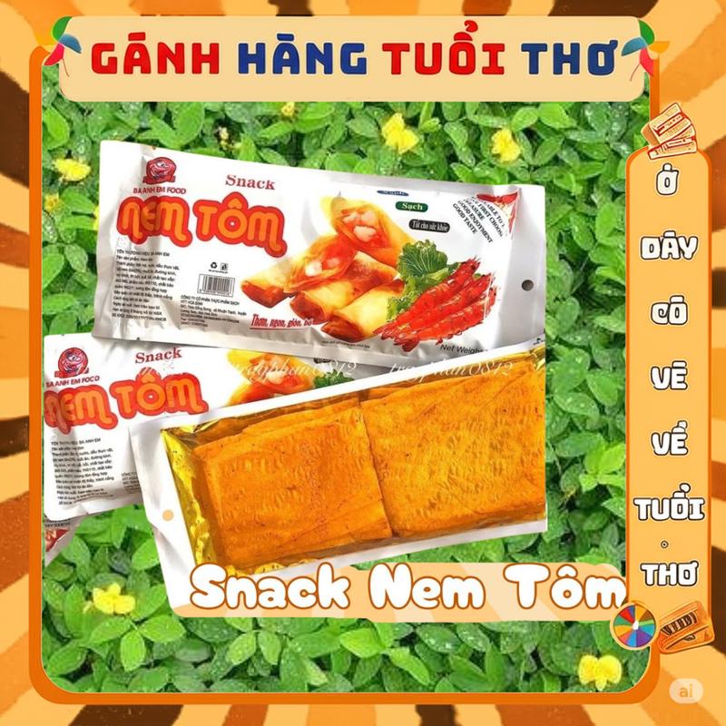 Combo 35 gói snack nem tôm que cay tuổi thơ