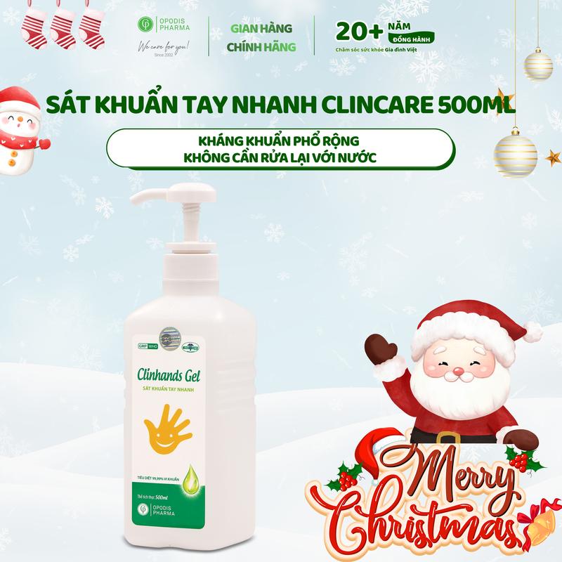 CLINHANDS GEL Sát Khuẩn Tay Khô 500ml Chống Vi Khuẩn & Vi Nấm Dạng Gel Không Cần Rửa Nước Tiện Lợi Cho Y Tế & Gia Đình
