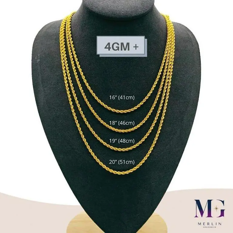 Merlin Goldsmith 916 22k Gold Hollow Rope Chain (HRC 4GM+)