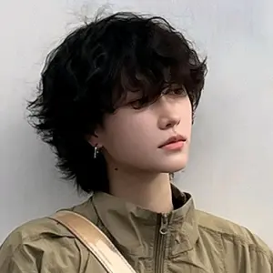 CANTIKA WIG PRIA KOREA RAMBUT PENDEK KERITING PONI OMBAK SINTETIS PREMIUM KODE A1 Mermaid Cowok