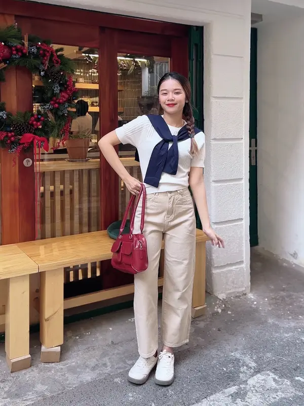 Quần Jean Suông Form Lửng Trắng/Kem/Đen (88cm) LEDA Nữ Nấm Lùn 9 Tấc 1m50 Quần Bò Nấm Lùn Suông Lỡ 2