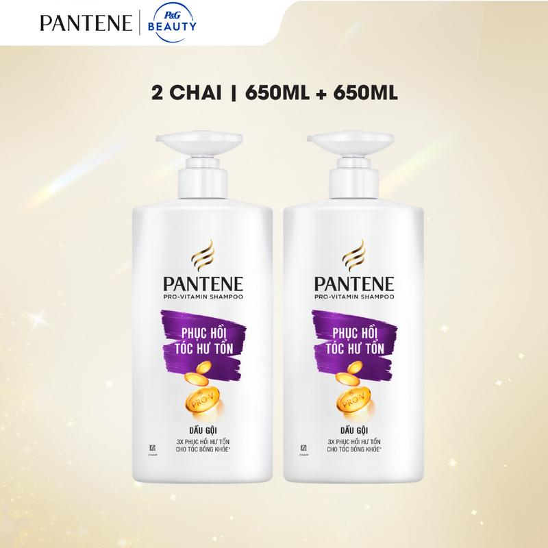 Combo 2 Dầu Gội PANTENE Pro-V Hỗ Trợ Phục Hồi Hư Tổn - Chai 650ML