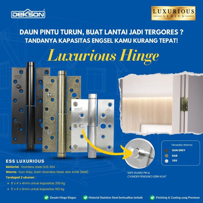 Gambar DEKKSON Engsel Hinge Ess Luxury Series 8x4x4mm 5x4x3mm Silver Gun Grey Bronze - 8X4X4MM RIGHT GUN GREY dari Dekkson Official Shop Kota Administrasi Jakarta Barat Tokopedia