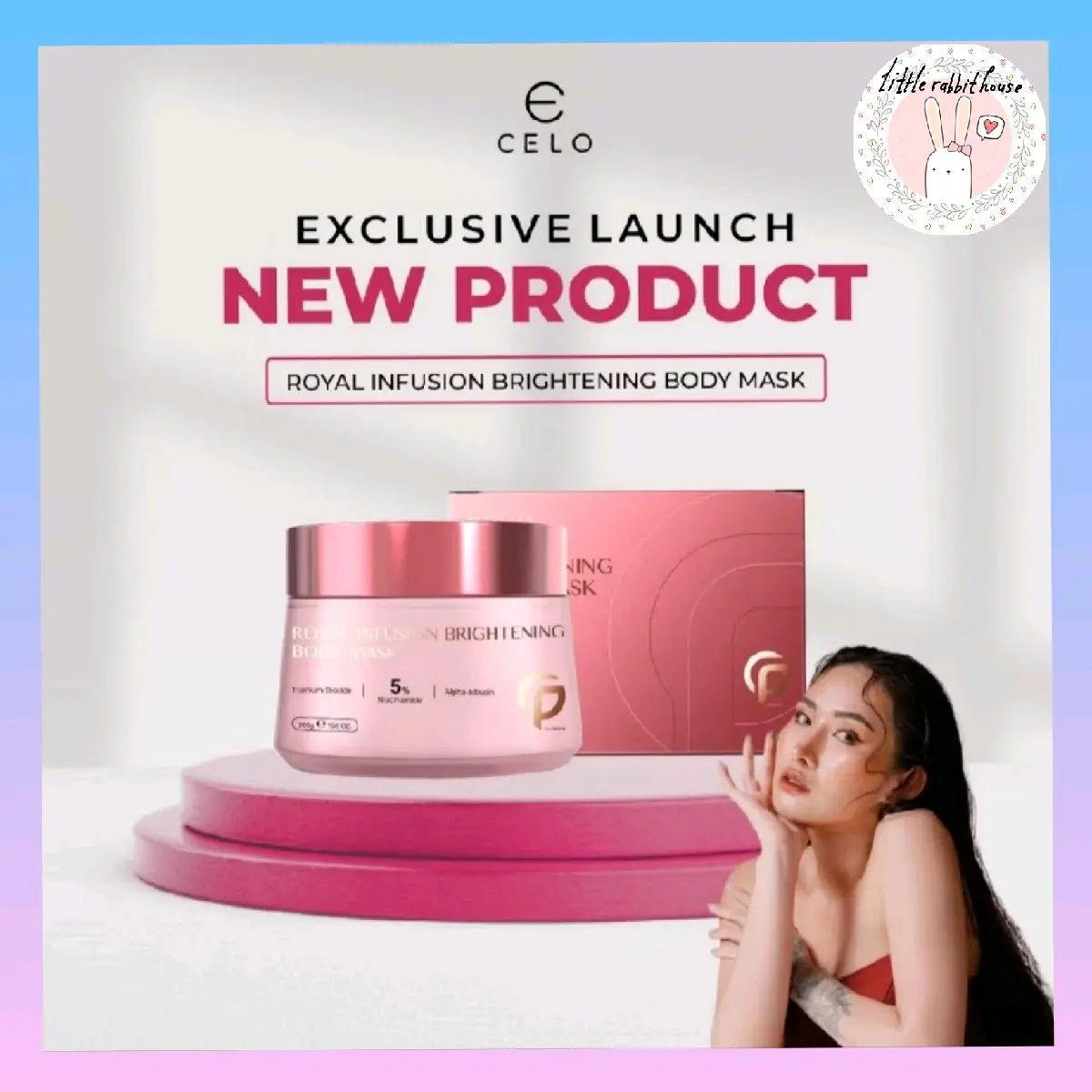 READY CELO ROYAL INFUSION BRIGHTENING BODY MASK BLEACHING BADAN TUBUH CELO.BEAUTE CECECELO CELOBEAUTEBYCECE CELOBEAUTEOFFICIAL Masker Exfoliating Niacinamide