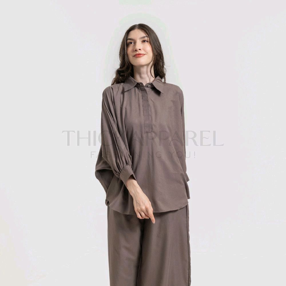 THICKAPPAREL ARC - MIREYA Setelan Wanita Atasan Batwing Dan Celana Kulot - One Set Wanita