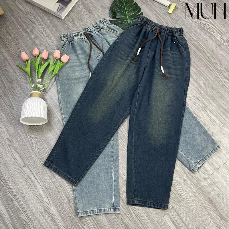Quần Baggy Jean Nữ Bản Trơn Chất Dày Dặn Lưng Cạp Cao Hàn Quốc Đi Chơi, Làm, Học Đều Được - Thương Hiệu Mun 1