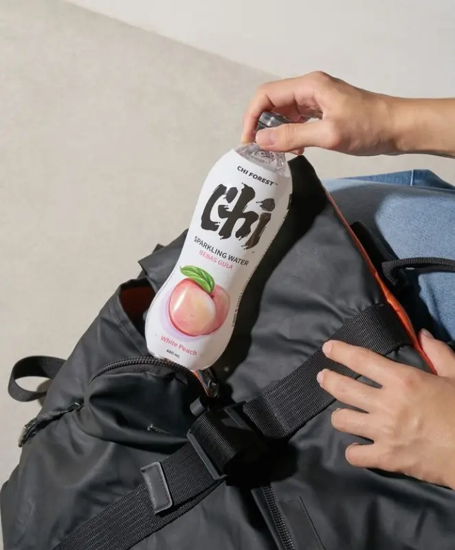 Chi Forest Sparkling Water Bebas Gula White Peach 480 ml Disney Stitch  Edition Air Botol Buah Food Minuman Putih Segar Sehat Bahan Sirup Etawa Wijen Selai Garing Maryam Soda Platinum 4