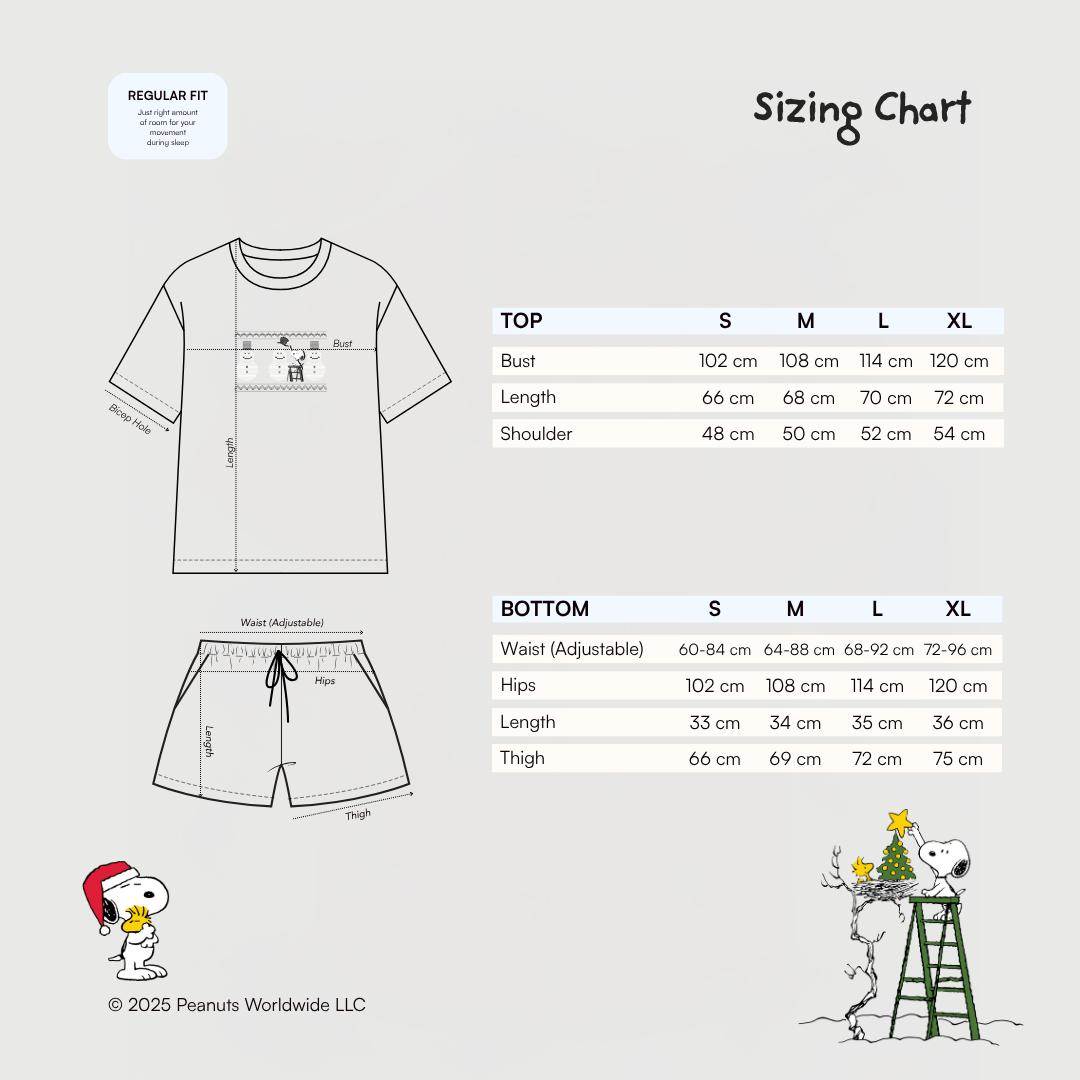 LAZY PAJAMAS x PEANUTS Merry Snoopy Women Pajamas Short/Short - Midnight Carol LAZY PAJAMAS x PEANUTS Merry Snoopy Women Pajamas Short/Short - Midnight Carol