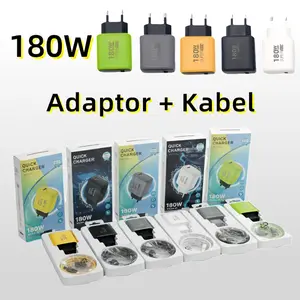 Adaptor Charger + Kabel TYPE C Micro Fast Charging Universal Daya Kustom 139 USB-A 180W Pengisian Cepat dan Efisien untuk Semua Smartphone dan Perangkat Elektronik Batok Charger Aksesoris Adapter