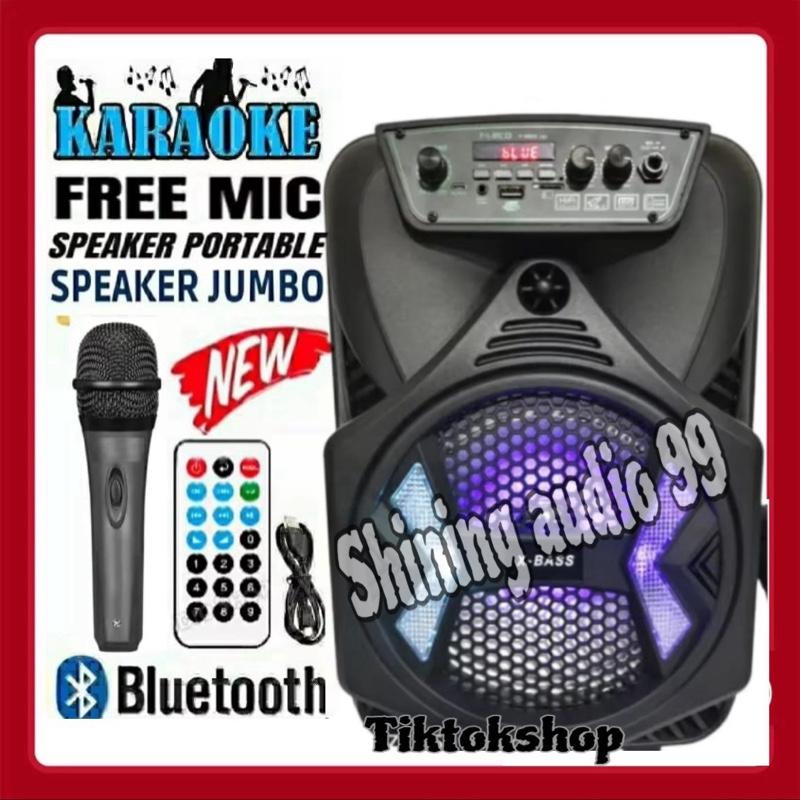 Speaker Bluetooth Karaoke Extra Super Bass Kimiso Free Mic Music Party / Salon Aktif Karaoke Suara Jernih 0