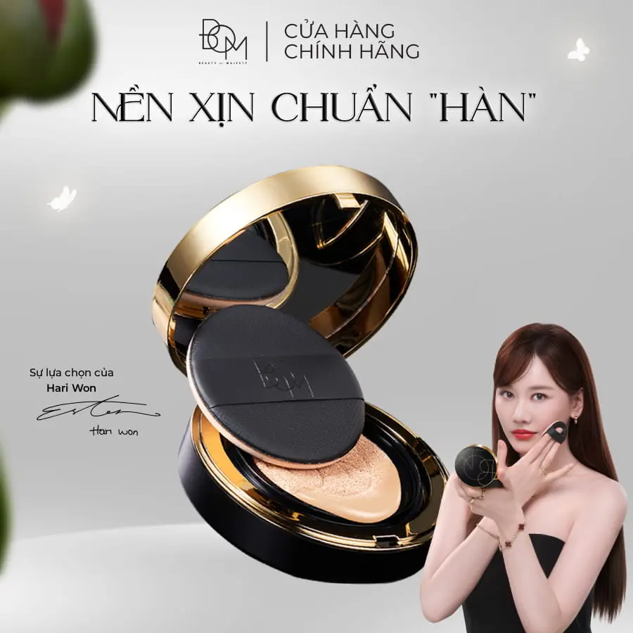 Phấn Nước Che Phủ Tự Nhiên B.O.M Cover Flex Cushion SPF 50+ PA+++ 15g, Phấn Nước Siêu Kiềm Dầu Lâu Trôi Đến 8H