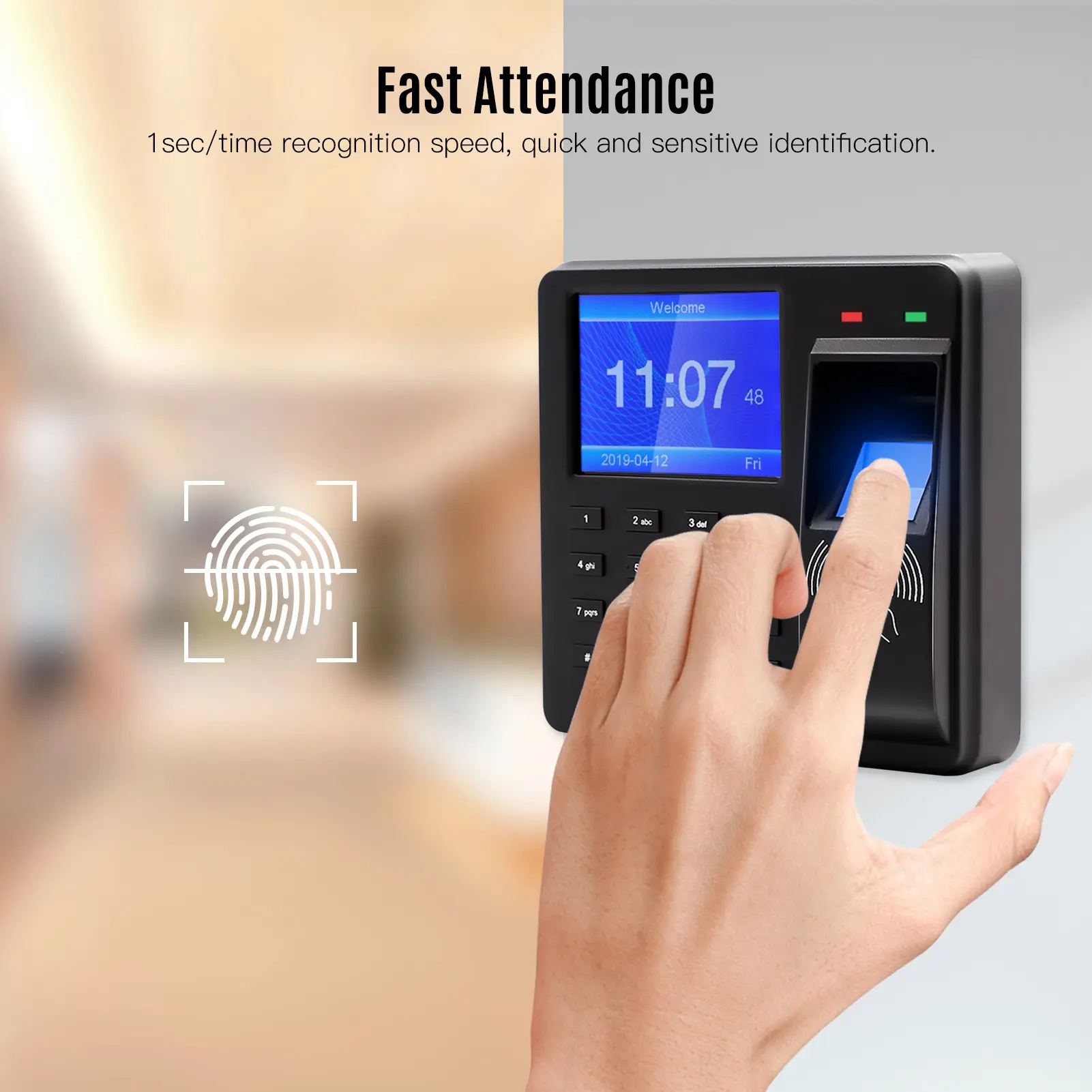 Mesin Absen Sidik Jari Attendance Fingerprint ID Card dengan Layar TFT 2.4 Inch & Kapasitas Data Besar untuk Proses Absensi Cepat dan Akurat