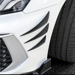 6Pcs Sirip Bumper Depan Mobil Universal Stiker Strip Fiber Karbon Pelindung Mobil Anti Gores OTO4013 Karet