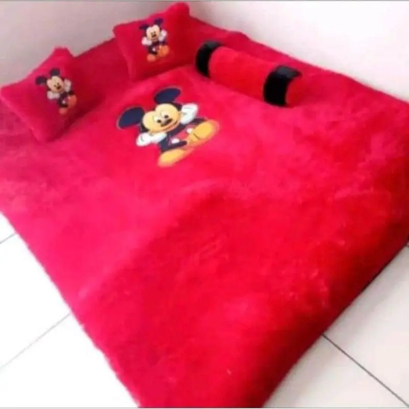 (HARGA BANTING) SURPET KASUR BULU KARAKTER TEBAL KASUR BULU RASFUR LEMBUT