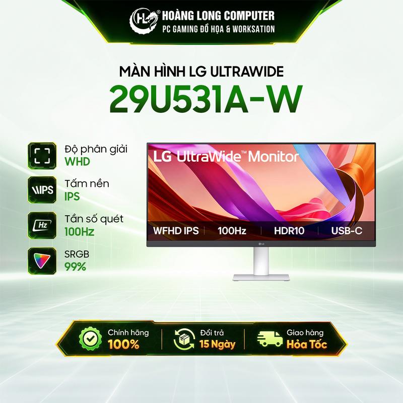 Màn Hình LG UltraWide 29U531A-W 29 inch IPS WFHD 2560x1080 100Hz 5ms USB TypeC Speaker