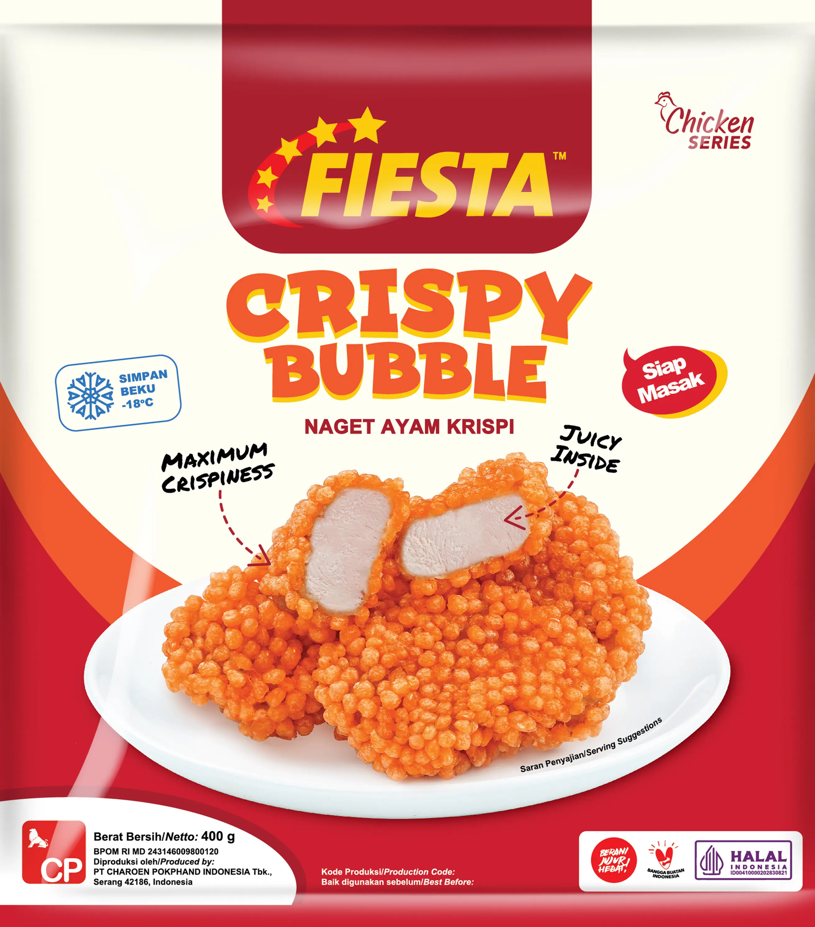 Fiesta Crispy Bubble Nugget 400 gr/pac - Makanan Beku