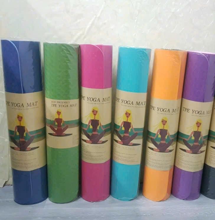 Thảm Tập Yoga 2 Lớp 6mm Dày Đẹp Chống Trơn Trượt Không Thấm Mồ Hôi Dễ Vệ Sinh - Thuận lợi khi di chuyển