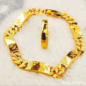 Gelang Rantai Pree Cincin Titanium Gold Perhiasan Wanita Elegan Tahan lama Tidak Mudah Luntur