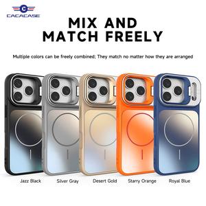 CACACASE Lens Holder Magnetic Frosted Case iPhone 17 16 Pro Max Silikon Casing 15 14 Max Tampilan Tinggi Dan Sejuk Casing 13 12 11 Max Anti-jatuh Dan Anti-shok