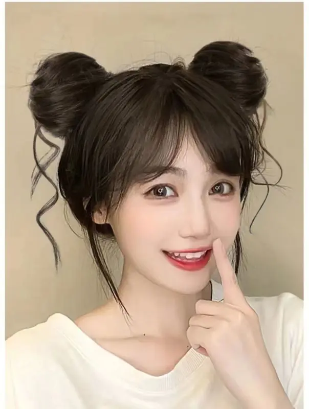 Phụ Kiện Tóc Giả Mới, Chuồng Gà Đài Phun Nước Kiểu Lười Biếng Với Tóc Đuôi Ngựa Cao, Kẹp Tóc Lông Gà Đầu Cầu Lông Cô Gái Nóng Bỏng, Đầu Bóng Nụ Hoa, Dây Buộc Tóc Râu Dài Lông Mịn Tự Nhiên, Kẹp Tóc Đội Đầu Đuôi Gà 7