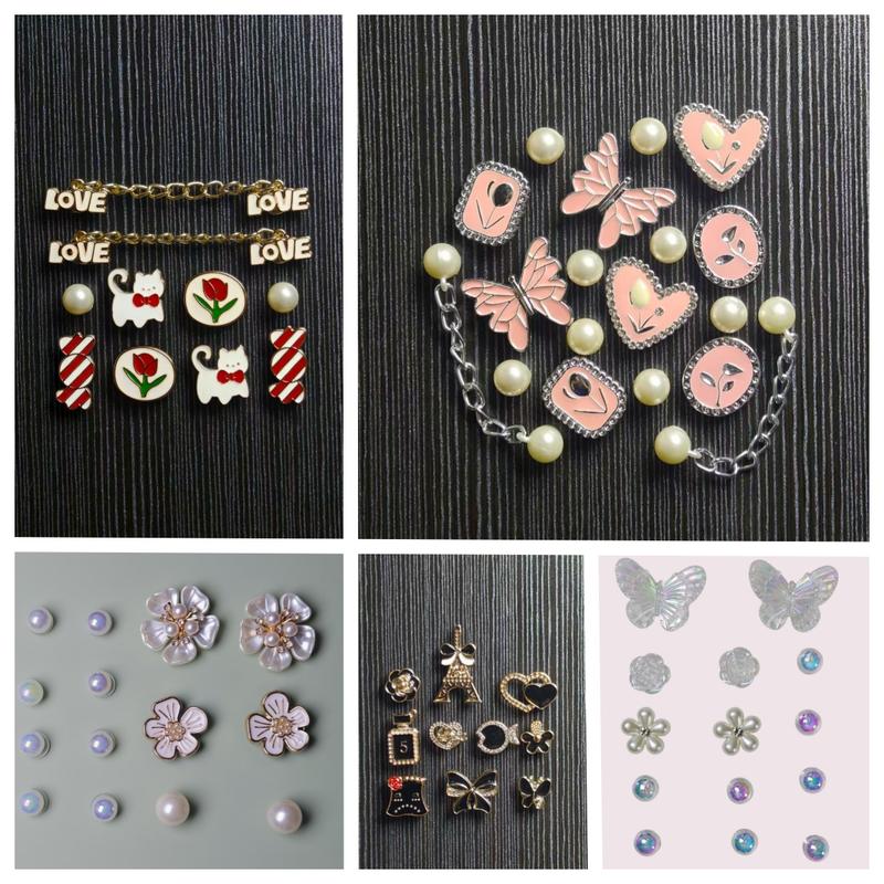 Phụ Kiện Guốc Thông Gió Tương Thích Với Dòng "Phụ Kiện Thiết Kế Bướm Ngọc Trai Và Hoa" Các Bộ Phận Trang Trí Có Thể Tháo Rời Tự Làm Khóa Giày 3D Charm Giày. Giao hàng vào lúc 17:00 hàng ngày