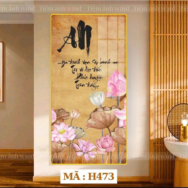  Tranh CHỮ THƯ PHÁP treo tường _ Tráng gương pha lê cao cấp _ Viền mạ vàng gold sang trọng tinh tế_ Decor không gian sống 