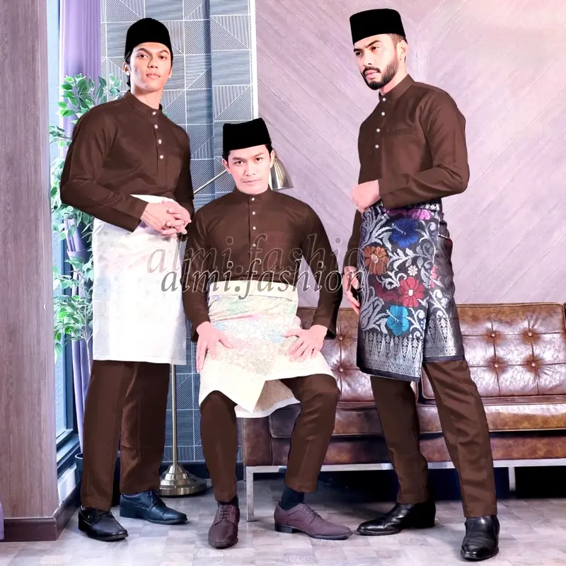 SETELAN BAJU CELANA MELAYU TELUK BELANGA CEKAK MUSANG PRIA SET BAJU CELANA KOKO HAJI MODERN 2