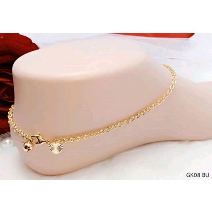 Gelang Kaki dan Tangan Titanium Anti Karat Rantai Nuri Ukir - Model Dewasa dan Anak-Anak - Aksesoris, Elegan jedar 0