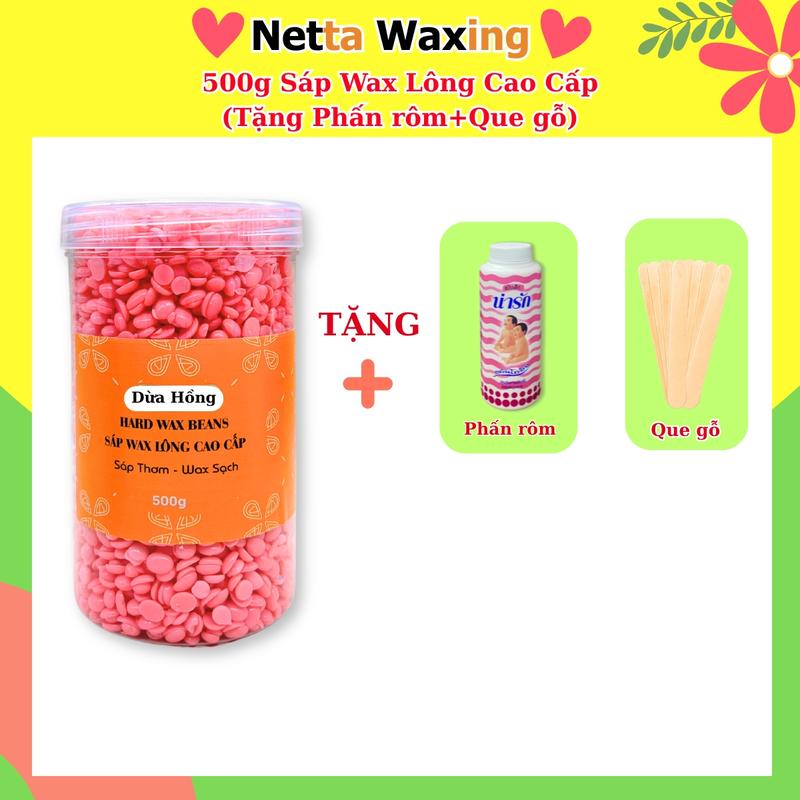 [TẶNG PHẤN RÔM] Hủ 500g Sáp Wax Lông Cao Cấp Premier - Tặng Kèm Que Gỗ, Sáp Thơm, Wax Sạch Lông (lông cứng, lông tơ, wax lông nách, wax bi, wax râu, wax ria mép, wax tay chân...), wax bean sáp dẻo, thơm