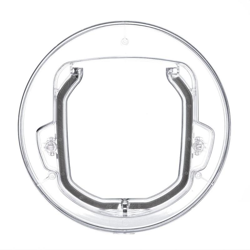 Small Pet Supplies Round Dog Cat Flap Door 4 Ways Lock Pets Dog Door Window Mute Opening Cat Interior Door Window Gate 1